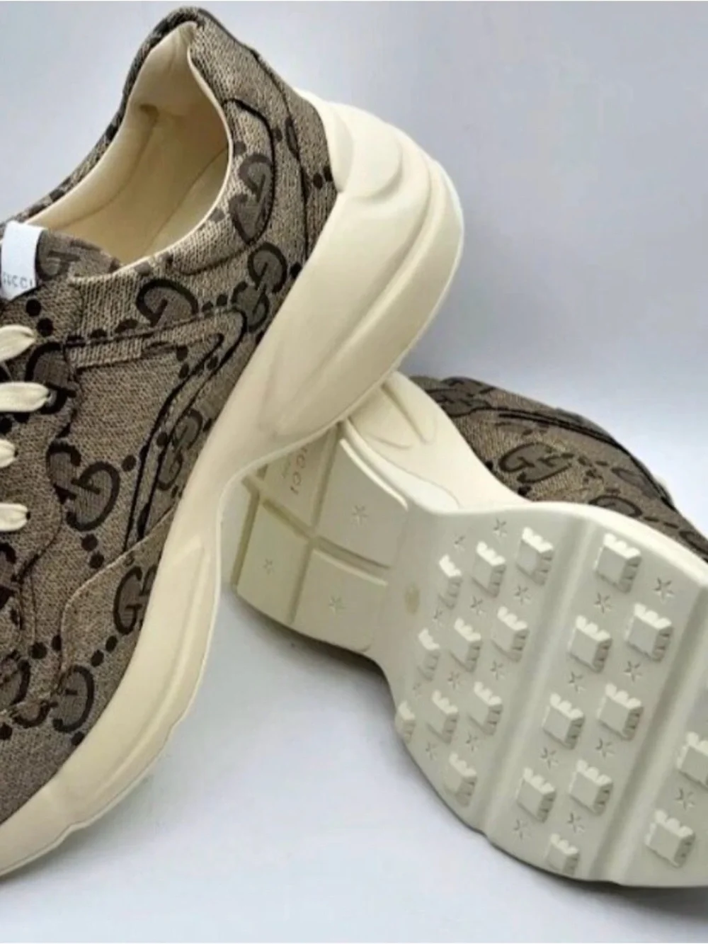 Authentic Gucci Beige GG Monogram Chunky Sneakers